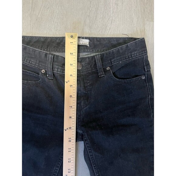 Free People 25 Black Distressed Frayed Hem Grunge Destroyed Cropped Skinny Jeans - Picture 10 of 11